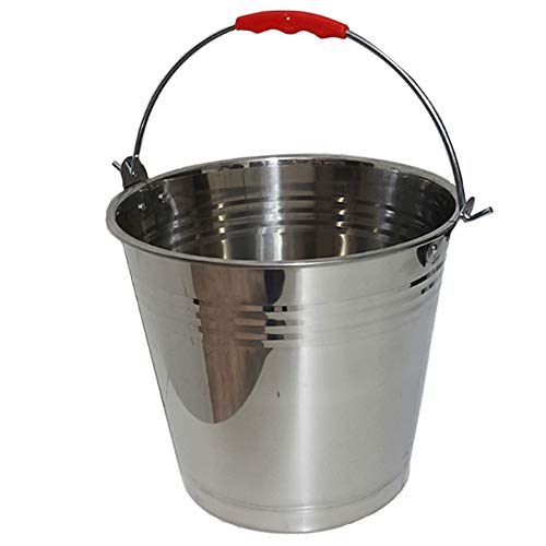 Kit 2 Balde 10 Litros 5596 Multiuso para Gelo Cerveja Limpeza Ordenha Aço Inox Reforçado com Alça Ke