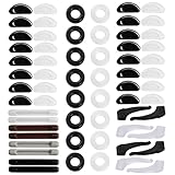 Yoosso 24 Paar Brillen Antirutsch, Silikon Runde Brillen Halter Elastische Brillen Ohr Pads Gläser Ohrhaken Brillen Antirutsch Überzüge für Lesebrillen Sonnenbrille(Schwarz Weiß Grau Braun)