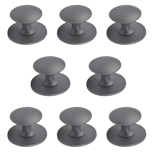 MOROBOR - MOROBOR Boutons de tiroir en acier inoxydable, 8 pièces, poignées d'armoire instantanées auto-adhésives, poignée de porte coulissante adhésive avec vis de montage pour tiroir d'armoire en verre (gris