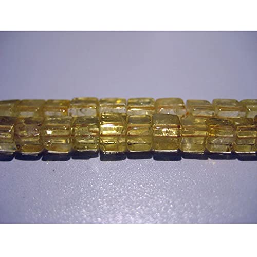 LKBEADS Kwarc cytrynowy - sznurek kwarc cytrynowy gładki kształt pudełka - około 6 mm - 20 cm