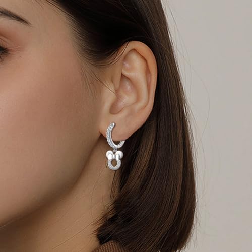 Sterling Silver Bow Mouse Earrings - Sparkle Pink White Cubic Zirconia Cute Earrings Hypoallergenic Lovely Jewelry Gifts for Teens Daughter Granddaughter Niece4