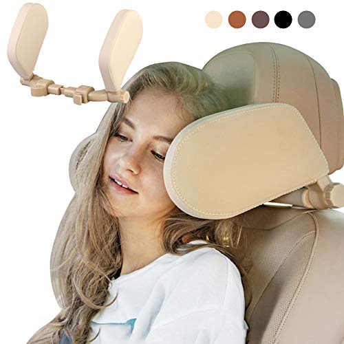 Almohada para reposacabezas de auto, beige miniatura 1