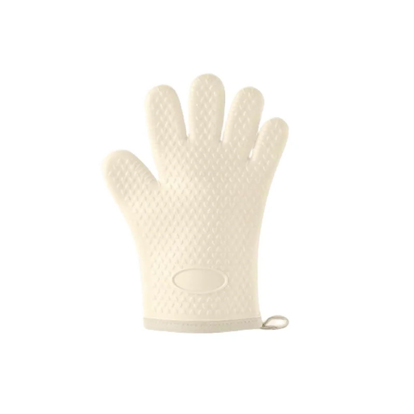 Anti-scald Grip Heat Resistant Silicone Oven Mitt And Pot Holder Waterproof Soft Cotton Lined Gloves Potholder For Hot Pots Pans(White)