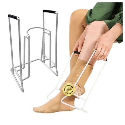 OrtoPrime Sock Aid Tool for Putting on Socks – Steel Sock Helper for Compression Socks – Easy On Easy Off Sock Aid Device for Seniors – Durable Sock Assist for Dressing Aid
