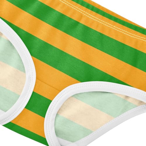 Orange Green Stripe Toddler Girls's Underwear 2T4