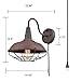 YOBO Lighting Industrial Rust Wall Sconce Plug-in Cage Wall Light Gooseneck Hardwired Sconce Lighting