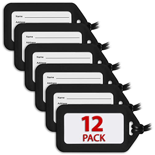 Mifflin Black PVC Luggage Tags