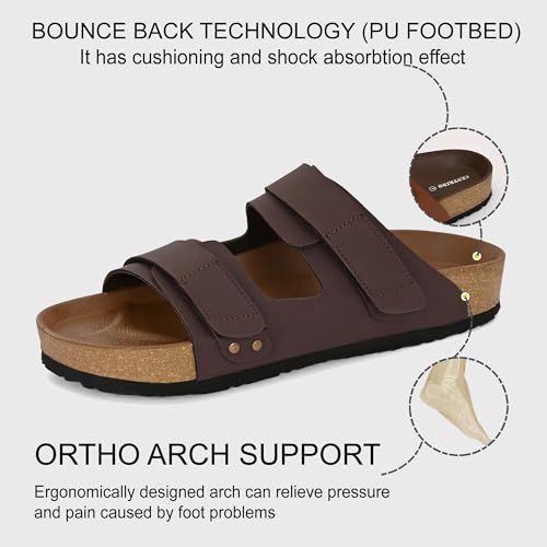 Image of Centrino Men's Berkin-Style Slip-On Sandals | Open Toe Design | Soft PU Footbed | Lightweight & Comfortable | Arch Support | On-Grip Sole | Casual Outdoor Wear (9207)