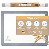 Backefix Silikon Backmatte 40x30 cm Grau – hochwertige, wiederverwendbare Dauerbackfolie als gesunde Alternative zu Backpapier ohne PFAS und BPA, alltagstauglich, antihaftend und spülmaschinenfest