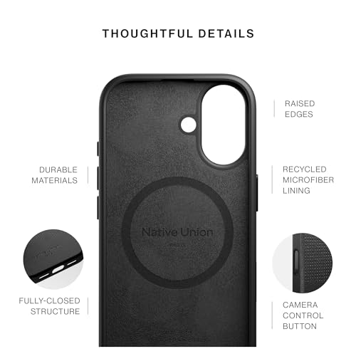 Image of Native Union Active Case - MagSafe Compatible with Built-in Magnets - Rugged Design - Recycled Materials - Ultra-Durable Drop Protection up to 10ft / 3m for iPhone 17 (Black)