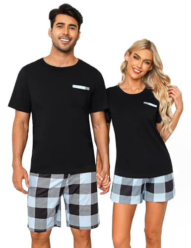 SPKPKEY Couples Pyjamas Matching Sets Cotton Women Sleepwear Loungewear