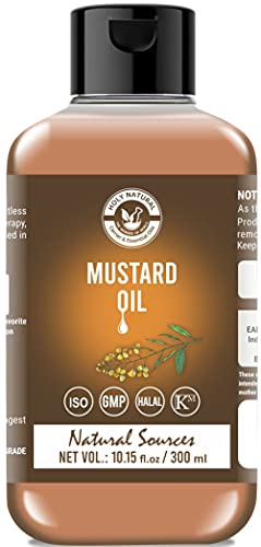 USDA Certified Organic Mustard Oil (10.15 FL Oz/300 ml) - 100% Pure & Natural, Cold-Pressed, No GMO, Untreated and Unrefined I Packed with omega 3 and omega 6 fatty acids