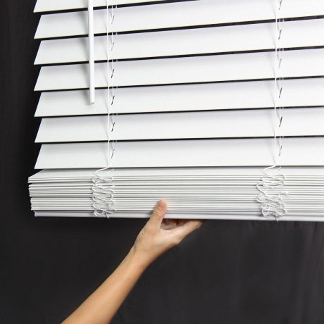 Ultra Premium White 2" Inch Cordless Faux Wood Blind 22" W X 48" L (Actual Size 21-1/2"X48)- Custom Cut #TOP3