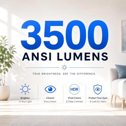 Image of [Now with Netflix & 3500ANSI] 4K Smart Projector with WiFi and Bluetooth, Auto Focus & Keystone Mini Projector with Stand, Outdoor Home Theater Small Proyector for bedroom(Off white)