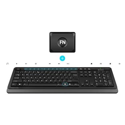 A4 Tech FG1010 2.4G Q Turkish FN-Multimedia Keyboard+Optical 2000DPI Mouse Black/Grey Wireless Set