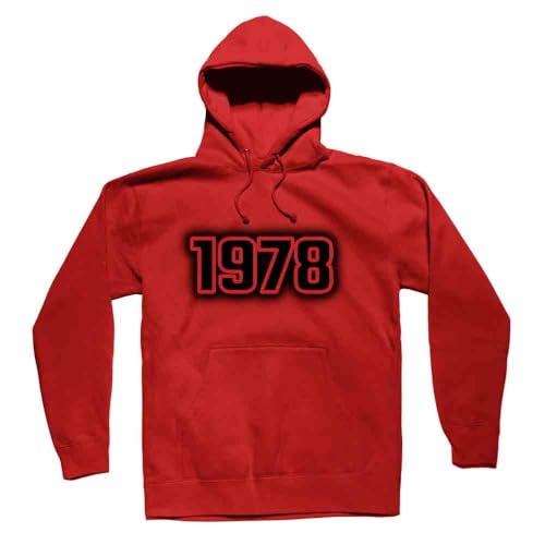 Hoodie unisex 1978 rouge - Cadeau d'anniversaire vintage original