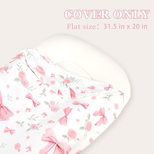 Image of Baby Lounger Cover Grils Boys, Soft and Comfortable Newborn Lounger Cover, Breathable and Stretchy Infant Nest Slipcover, Compatible with Snuggle Me Newborn Lounger, Cover Only (Pink Rose)