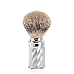 MÜHLE Traditional Silvertip Badger Shaving Brush | Chrome Plated Stainless Steel Handle | Luxury Shave Accessory for Men