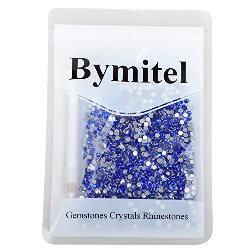 Image of 1440 Pieces Nail Art Rhinestones Non Hotfix Glue Round Flat Glass Crystals for DIY Jewelry Making with a Selection Pen (Ss12 1440 Pieces, Sapphire)