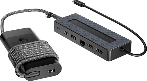 HP Hub USB-C Universel et Bloc d'alimentation pour Ordinateur Portable