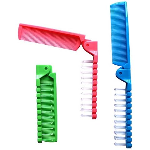 Fontee® 3 Stück Kleine Faltbare Haarbürste, Haarbürste Reise Massagekopfbürste und Feiner Zahnkamm Cover