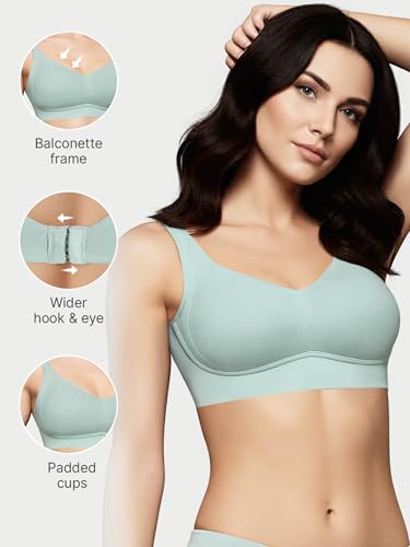 Image of Enamor Bamboo Cotton A077, Side Support, Everyday Women's T-Shirt Bra - 3X Softer, 4X More Absorbent, Antimicrobial, Padded, Wirefree, Full Coverage
