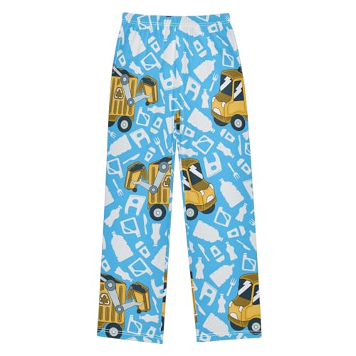 Garbage Truck Boys Pants Boys Athletic Pants Long Pant for Boy with Pockets Wide-Leg Size 6-14Y