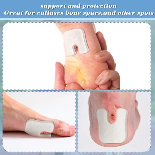 Image of Threlaco 30 Pads U-Shaped Felt Callus Pads Thick Callus Cushions Adhesive Metatarsal Foot Forefoot Horseshoe for Feet Pain Relief, Keep Calluses from Rubbing on Shoes for Men Women