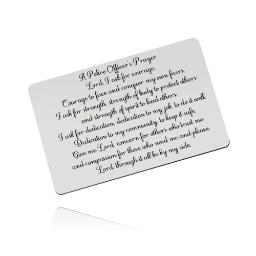 Police Officer Prayer Wallet Card Best Gifts for Police Engraved Wallet Card for Policemen Christmas Birthday Presents for Policeman Ideas Gifts for Police Officer Dad Son Husband Boyfriend