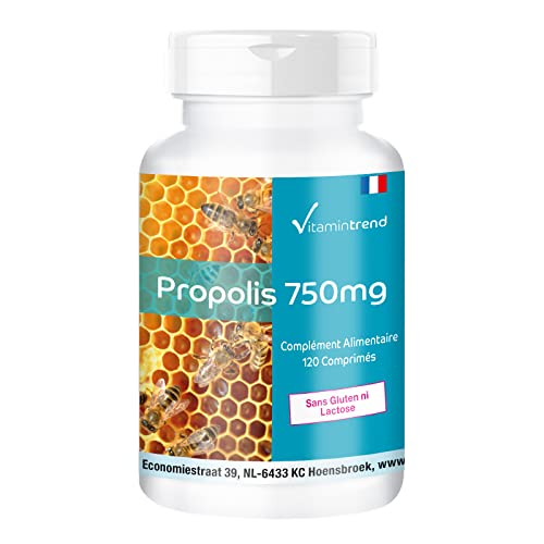 Propolis 750mg - 120 comprimés - ! BOITE POUR 4 MOIS! - Propolis d'Abeilles avec 3% de Galangin | Vitamintrend®