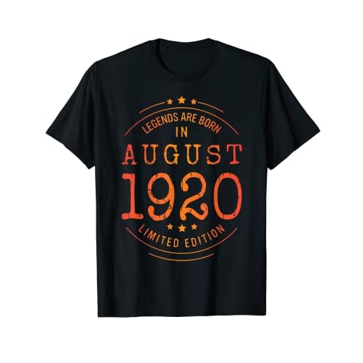Cumpleaños Agosto 1920 Edición Limitada Regalo Usado Vintage Camiseta