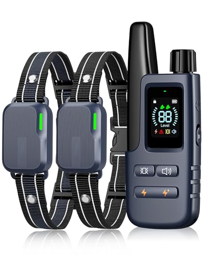 HapTop Shock Collar for 2 Dogs - 4200FT Dog Training Collar with Remote 4 Training Modes E-Collar IPX7 Waterproof Electric Collar Large Medium Small Dog (Deep Blue)