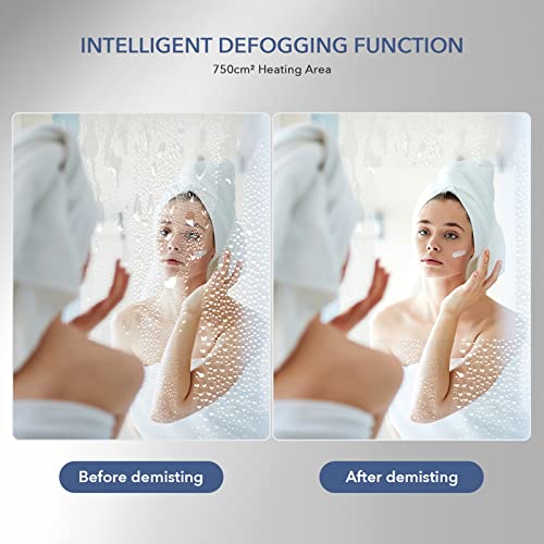 Vowner Bathroom Medicine Cabinet With Led Lights And Mirror, Wall Mounted Mirror Cabinet With Adjustable Shelf, Defogger, Memory 3-Color Mode, Dimmer, Anti-Fog (20"×24") #TOP4