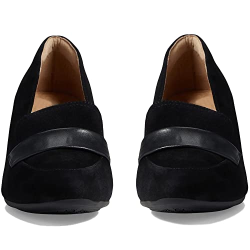 Image of MOOMMO Women Chunky Block Heel Pumps Round Closed Toe Slip On Oxford Loafers Shoes High Heels Snakeskin Work Pump Suede Loafer for Office Ladies Classic Formal Business Professional 4-13 M US