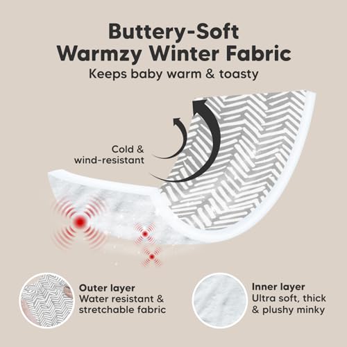 Image of KeaBabies Winter Car Seat Cover Baby, Newborn - Universal Fit Infant Carseat Covers Baby Girl, Boy, Breathable, Lightweight Blanket, Easy to Use Stroller Canopy, Rain, Wind, Sun Shade (Herringbone)