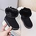 Snow Boots for Toddler Girls 2025 Cozy Kids Boot Warm Platform Winter Booties with Faux Fur All Day Play Non Slip Ankle Boots Fall Winter Fashion Belt Western Children Comfortable Black Booties