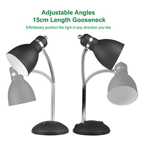 Larsen Thompson Desk Lamp With Flexible Gooseneck, Metal Table Lamp With 4W Led Bulb, Adjustable Eye-Care Reading Lamp For Bedside Reading, Studying, Computer And Hobbies (Sand Black) #TOP2