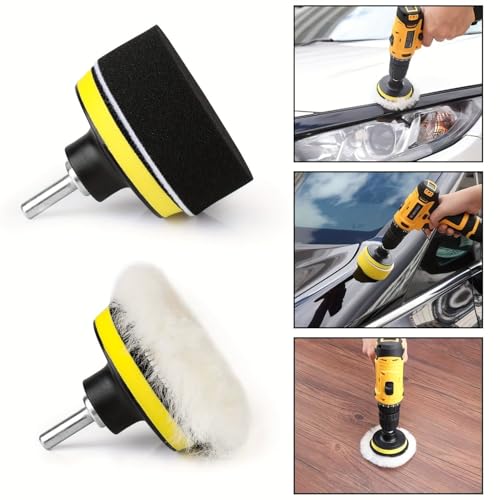 Image of Polishing Pads Sponge and Woolen Polishing Waxing Buffing Pads Kits Car Foam Drill 3-Inch Buffing Pad 11 PCS Polishing Pads Kit Car Buffer Polisher Kit Sponge Pad Kit for Car Polishing