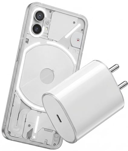Image of High Speed 45w PD PPS Fast Charging Adapter Compatible with Nothing Phone 3a /3a Pro /2a /2a Plus /2 /1 & CMF Phone 1 | 5000mAh Battery | Optimized Original Charging Speed (White)