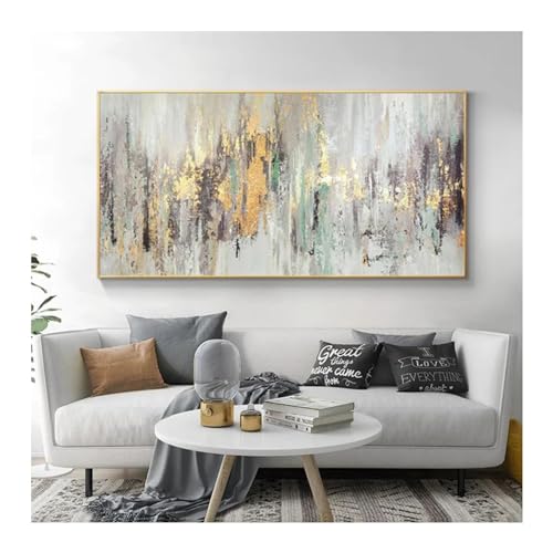 Peinture abstraite moderne KQZVCU 80x160 cm avec cadre pour salon