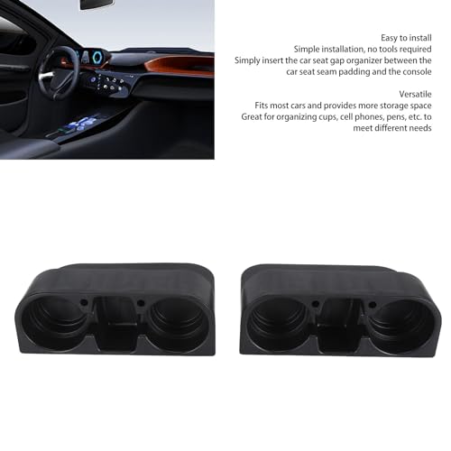 Portavasos para asiento de auto, plástico, negro miniatura 3