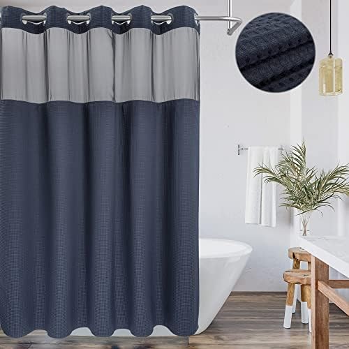 Voguease Shower Curtain with Snap-in Liner
