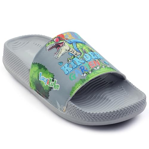 Image of Liberty Lucy & Luke CONNER-2E Casual Printed Slides Slipper For Kids With EVA Sole | Comfortable PU Outsole | Cushioned Footbed | Lightweight and Trendy Design | Stylish Footwear