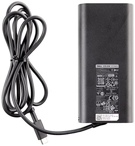 Dell-Slim-USB-C-Laptop-Charger-130-Watt-Type-C-Power-Adapter-1-Meter-Cord-OEM-Components-Black