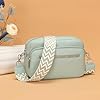 RQJZ 25x20cm Umhängetasche Damen Klein Crossbody Bag Stylish Vegan Leder Schultertaschen Hobo bag Handtasche mit Breitem Gurt für Alltag Grün #5