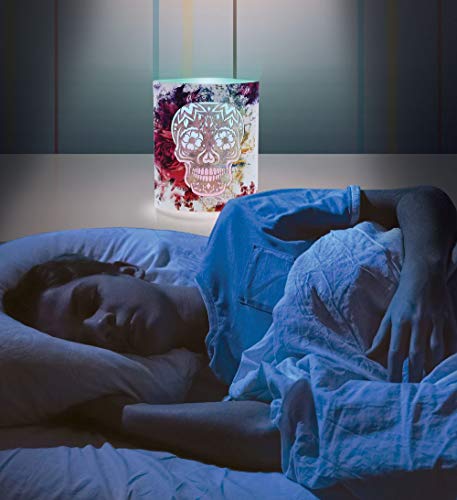 Cota Global Color Changing Led Light Lantern Day Of The Dead Sugar Skull Art Design Home Garden Décor 6.5 Inch Handcrafted Lamp Accent Bedroom Living Room #TOP7