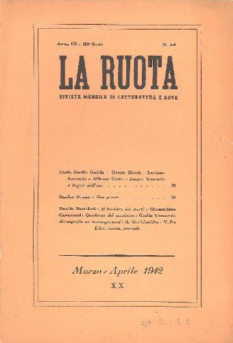  La Ruota. Anno II (III serie), Numero 3-4, Marzo-Aprile 1942