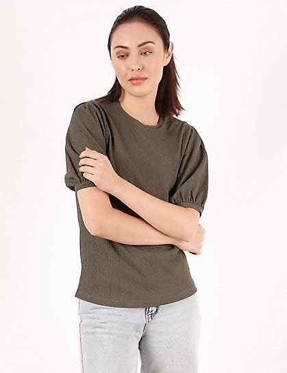 Image of Marks & Spencer Women's Regular Blouse (T43 7840K Khaki 8)