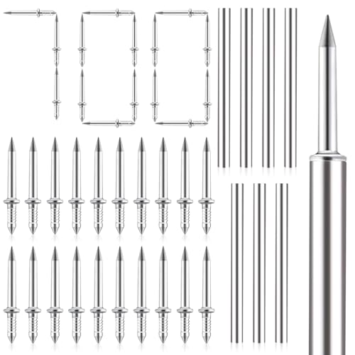 Clou à Double 700pcs Tête Clous Sans Couture Pointe Vis Invisibles Sans Trace avec 7 Outil de Douille Spécifique à L'ongle pour la Décoration de la Maison les Meubles et la Construction Placages Bois