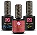 Produktbild Pink Gellac 142 Coral Red Shellac UV Nagellack 15ml + Base Coat Extend 15ml + Top Coat Shine 15ml 1er Pack (1 x 45 ml)